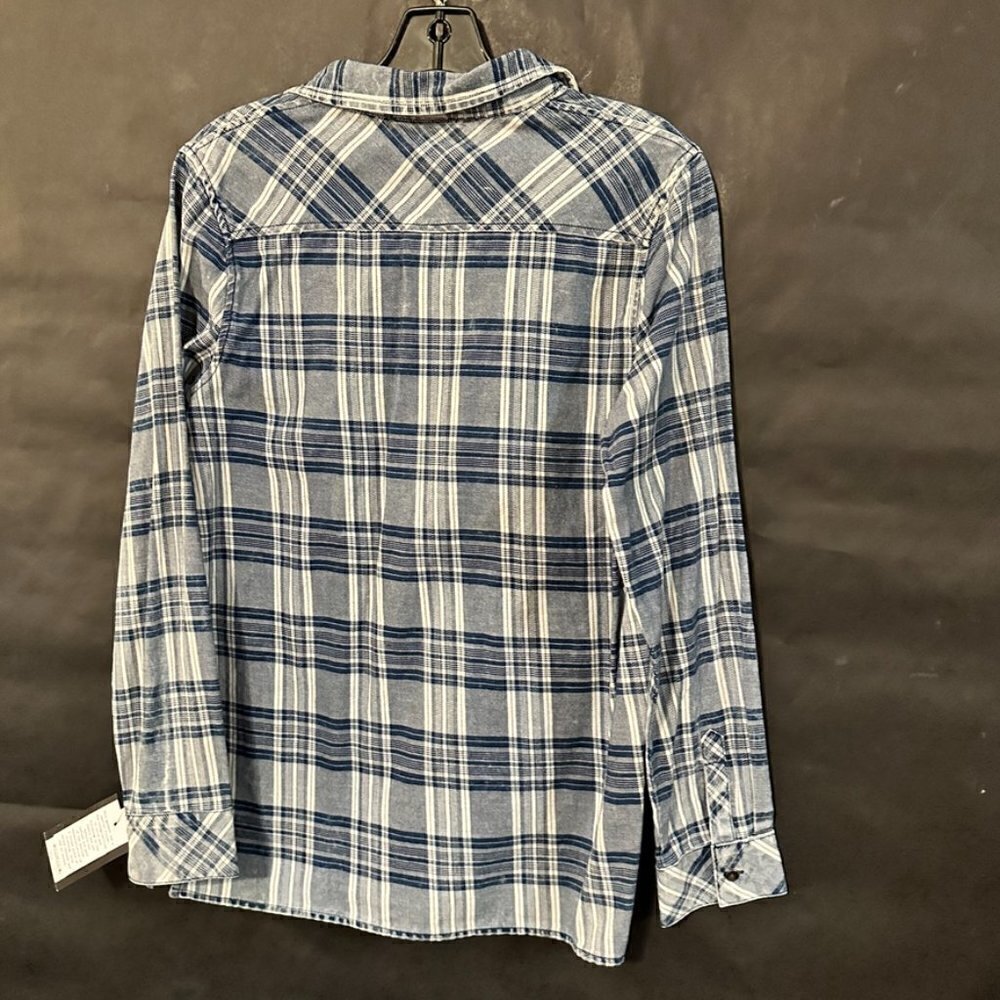 Art Class NWT Plaid Shirt Boys XL Extra Large Window Pane Blue Button Up Down - Picture 5 of 6